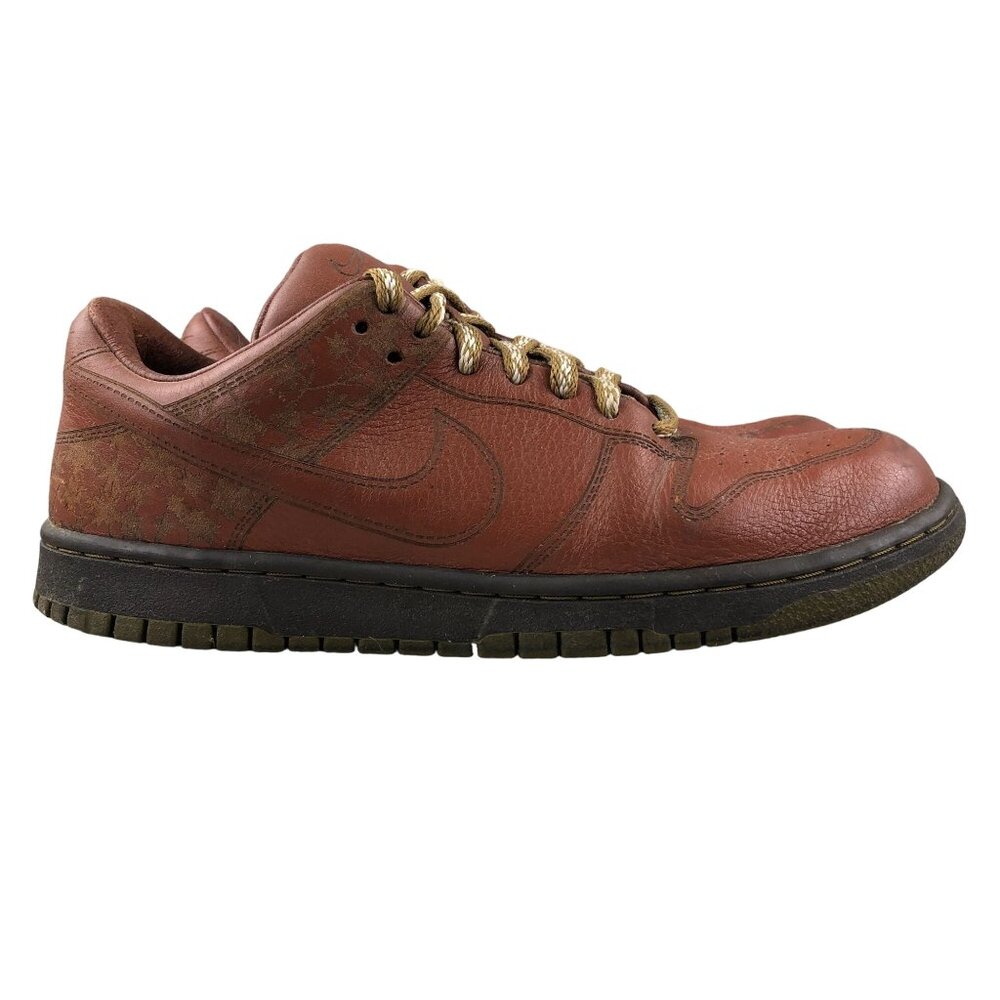 Nike Men's 9.5 2006 Dunk Low 1 Piece Brown Pony Spanish Moss Sneakers 312424-222